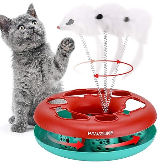 Pet Royale Interactive Cat Toy Roller | Multi-Level Moving Balls Track with Spring Mouse Teasers & Catnip | Puzzle Play Toy for Kittens & Indoor Cats