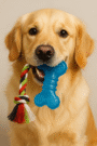 Durable Rope & Bone Chew Toy for Dogs – Teething, Tug & Dental Play (Blue)