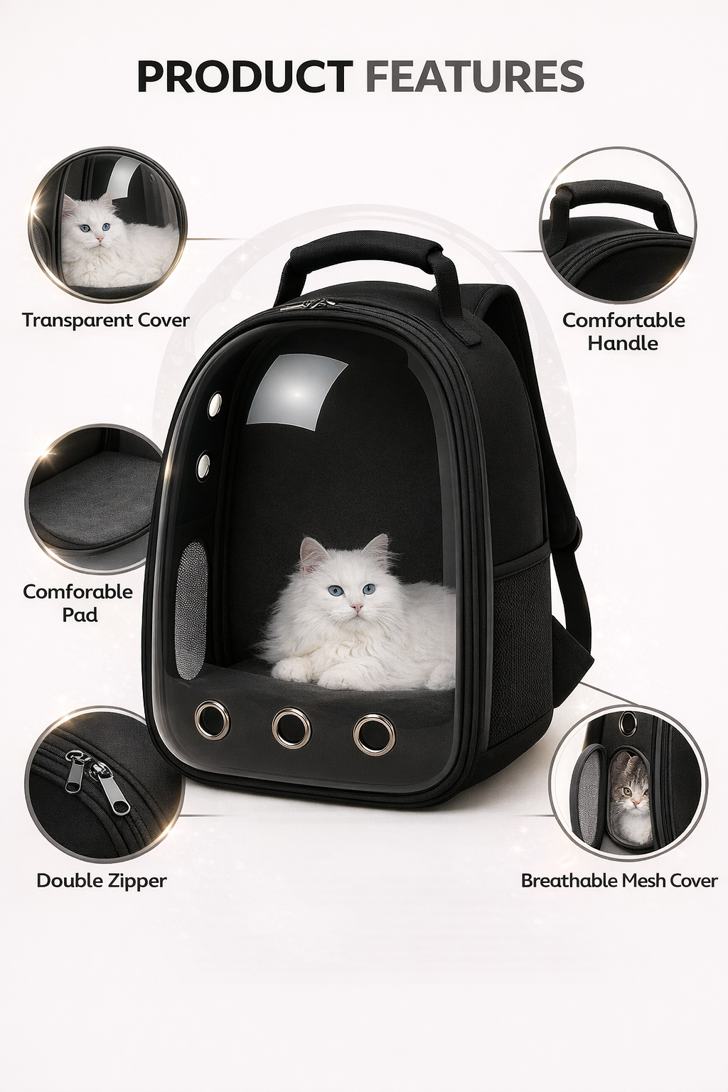 Astronaut-style pet carrier with features