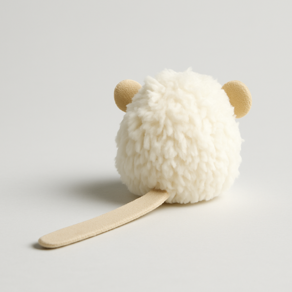 Plush Mouse Toy on Gray Background