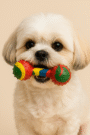Multicolour Spiky Dumbbell Dog Chew Toy – Soft Rubber, Durable, Teething-Friendly