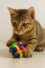 Rainbow Interwoven Cat Ball Toy with Bell – Interactive Play & Mental Stimulation